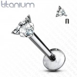 Piercing micro-labret 40 - Titane cristal triangulaire