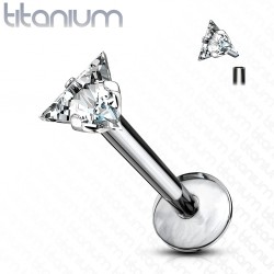 Piercing micro-labret 40 - Titane cristal triangulaire