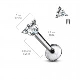 Piercing micro-labret 40 - Titane cristal triangulaire