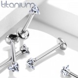 Piercing micro-labret 40 - Titane cristal triangulaire