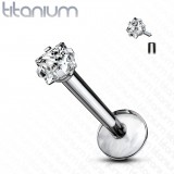 Piercing micro-labret 30 - cristal carré titane