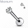 Piercing micro-labret 30 - cristal carré titane