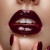Piercing micro-labret 30 - cristal carré titane