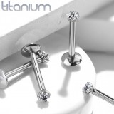 Piercing micro-labret 30 - cristal carré titane