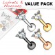 Lot de piercings micro-labrets 06 - PVD cristal triangle