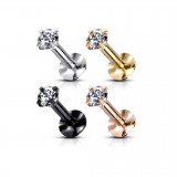 Lot de piercings micro-labrets 05 - PVD cristal rond