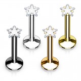 Lot de piercings micro-labrets 04 - PVD cristal étoile