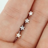 Lot de piercings micro-labrets 04 - PVD cristal étoile