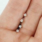 Lot de piercings micro-labrets 02 - PVD cristal carré