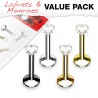 Lot de piercings micro-labrets 01 - PVD cristal coeur