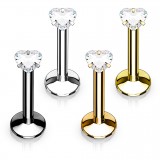 Lot de piercings micro-labrets 01 - PVD cristal coeur