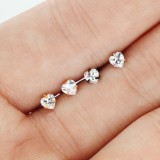 Lot de piercings micro-labrets 01 - PVD cristal coeur