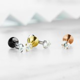 Lot de piercings micro-labrets 01 - PVD cristal coeur