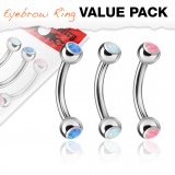 Lot de piercings arcades 12 - Acier opalite