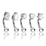 Lot de piercings arcades 08 - Cristaux transparents