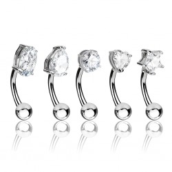 Lot de piercings arcades 08 - Cristaux transparents