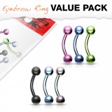 Lot de piercings arcades 07 - PVD boule