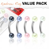Lot de piercings arcades 01 - Acrylique perle