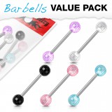 Lot de piercings langues 22 - UV disco