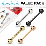 Lot de piercings langues 21 - PVD boule