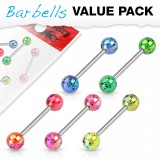 Lot de piercings langues 15 - Brillant tacheté