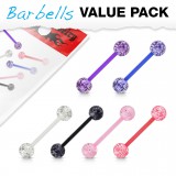 Lot de piercings langues 14 - Flexible paillettes
