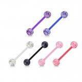 Lot de piercings langues 14 - Flexible paillettes