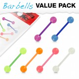 Lot de piercings langues 13 - Flexible fluorescent
