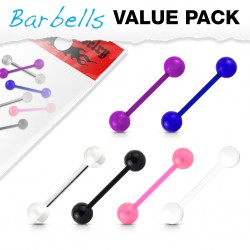 Lot de piercings langues 12 - Flexible unicolore