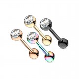Lot de piercings langues 11 - PVD cristal transparent
