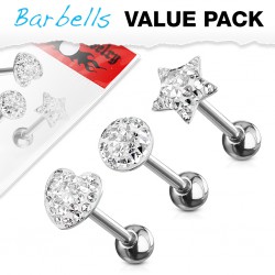 Lot de piercings langues 05 - Férido epoxy motifs