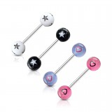 Lot de piercings langues 02 - Coeurs et étoiles