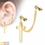 Chaine pour oreille 32 - PVD croix