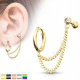 Chaine pour oreille 33 - PVD double chaine