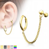 Chaine pour oreille 35 - PVD anneau et barbell