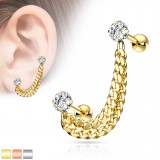 Chaine pour oreille 38 - Zircone rond