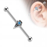 Piercing industriel 24 - Pointe turquoise