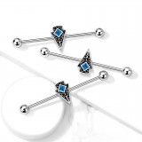 Piercing industriel 24 - Pointe turquoise