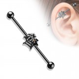 Piercing industriel 29 - Noir avec araignée sur toile