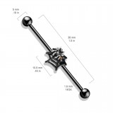 Piercing industriel 29 - Noir avec araignée sur toile