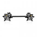Piercing téton barbell 102 - Black araignées