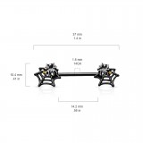 Piercing téton barbell 102 - Black araignées