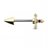 Piercing téton barbell 103 - Gold-ip épée