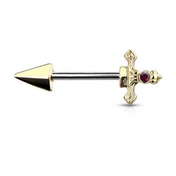 Piercing téton barbell 103 - Gold-ip épée