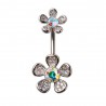 Piercing nombril fleur 23 - Gems auroras