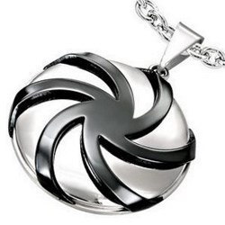 Pendentif tribal 11 - Cercle avec vrilles noires