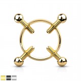 Faux piercing pour tétons 28 - Quatre vis