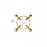Faux piercing pour tétons 28 - Quatre vis