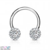 Piercing micro-circulaire 52 - Fleurs multicristaux