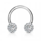 Piercing micro-circulaire 52 - Fleurs multicristaux